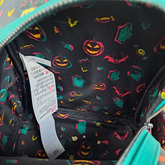 Loungefly Backpack Disney Parks Halloween 2023 Mickey Pumpkin Glows in the Dark - Picture 9 of 11